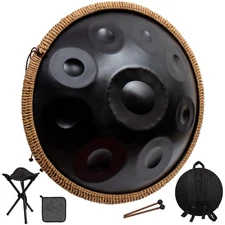 Handpan Drum for Beginners, 22 Inch D Minor Kurd 9 Notes - 440Hz Hand Drum Se...