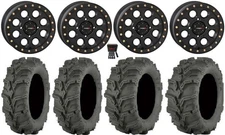 System 3 SB-7 14" Wheels Black (4+3) 27" Mud Lite XTR Tires RZR Turbo S / RS1