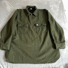 Swanndri Smock Jacket Men's 2XL Olive Green Wool Half Zip Chest Pockets Lined