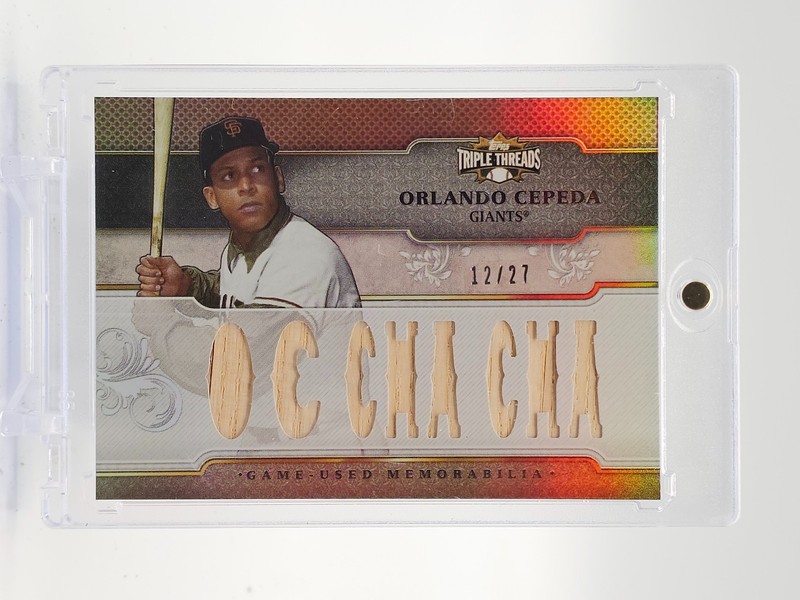 ORLANDO CEPEDA 2014 TOPPS TRIPLE THREADS DIE CUT BAT RELIC /27 #TTR-OC1 Q7420