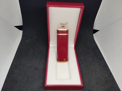 Vintage Cartier gas lighter Bordeaux lacquer oval with box