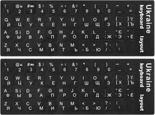 (2PCS) Ukrainian Keyboard Stickers, Ukraine Keyboard Letters Replacement Sticker