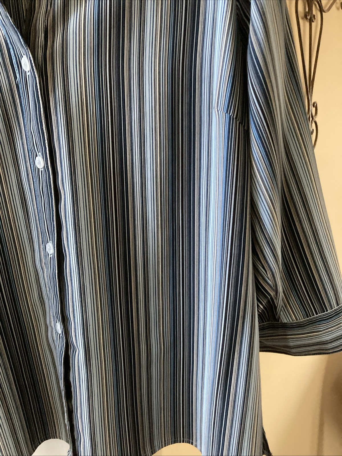 Elementz Stretch Blue Button Down Blouse Shirt XL - image 5