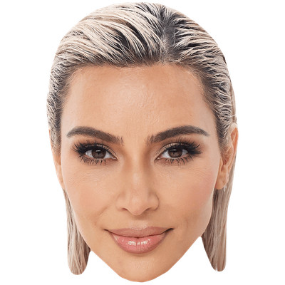 Kim Kardashian (blond) Promi Maske, flaches Kartengesicht, Kostüm Maske