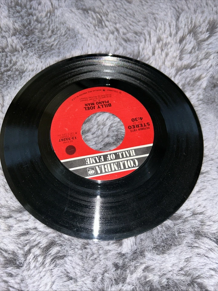 BILLY JOEL "Piano Man/The Entertainer" Record Vinyl 45 Hall of Fame Record - Image 4 of 4