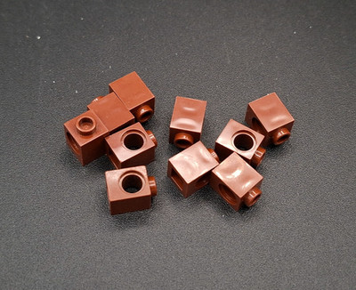 LEGO - 10x - Technic Brick - Technic Brick - Brick with Hole - 1x1 - Brown - 6541