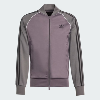Adidas Originals Sst Herren Trainingsjacke IN Grau Strata und Schwarz Alle Größe
