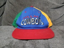 DALLAS COWBOYS Vintage Youth Sports Yellow Green Blue Red Cap NFL 