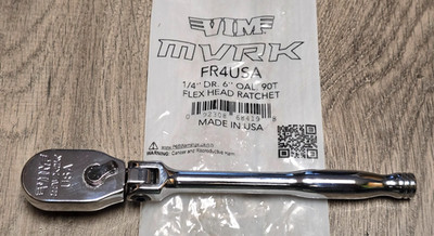 VIM Tools MVRK 1/4'' x 6'' Long Handle Flex Head 90T Ratchet, USA! #FR4USA