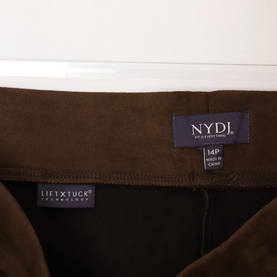 NYDJ Faux Suede Basic Legging Pant 14P Petite Coffee Bean Brown NWT B52 - Image 4 of 4