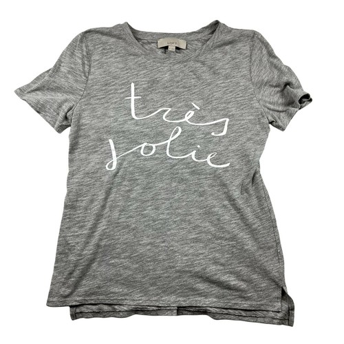 LOFT gray Tres Jolie Graphic T Shirt 