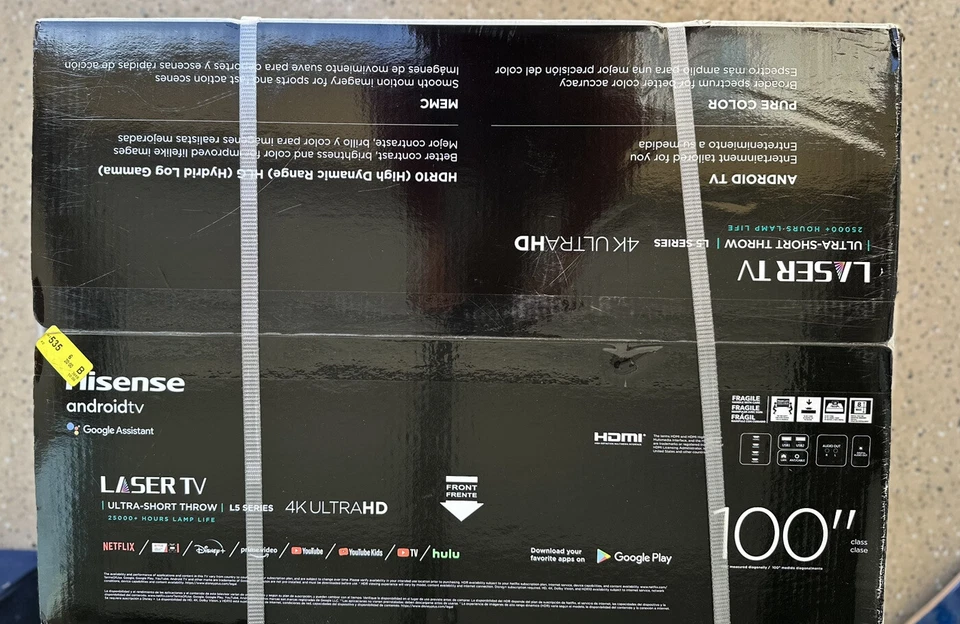 Hisense 100L5F 100" 4K UHD Android Smart Laser TV w HDR (No Screen) New - Image 2 of 3