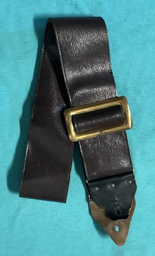 Vtg ACE Original Logo Brown Vinyl Wide Guitar Strap Made in USA