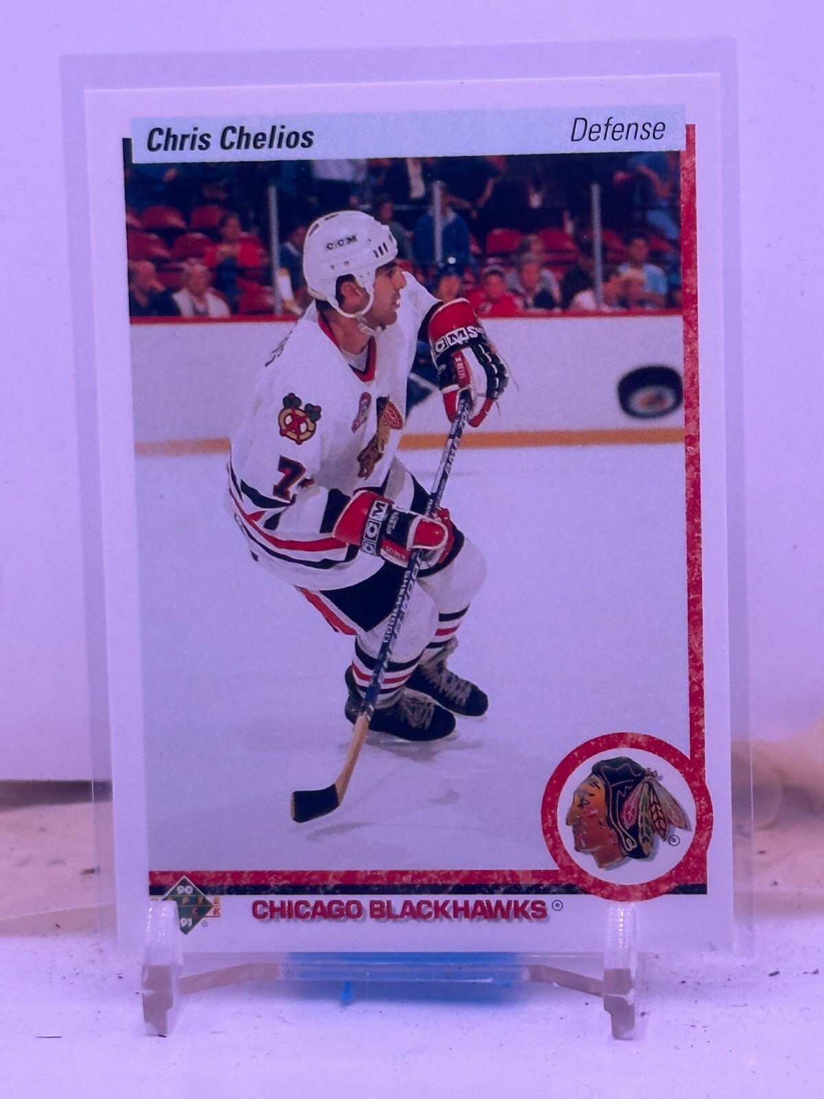 1990-91 Upper Deck Base Card #422 Chris Chelios (B)