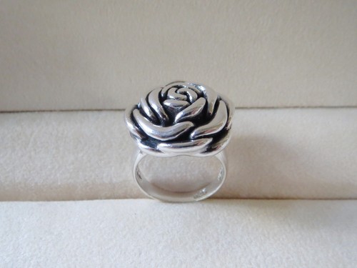 Sterling Silver Rose Ring 5.3 Grams Size 7 - Imagen 1 de 7