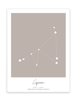 Kunstdruck Sternzeichen Steinbock Capricorn Poster Astrologie Bild Druck Motiv