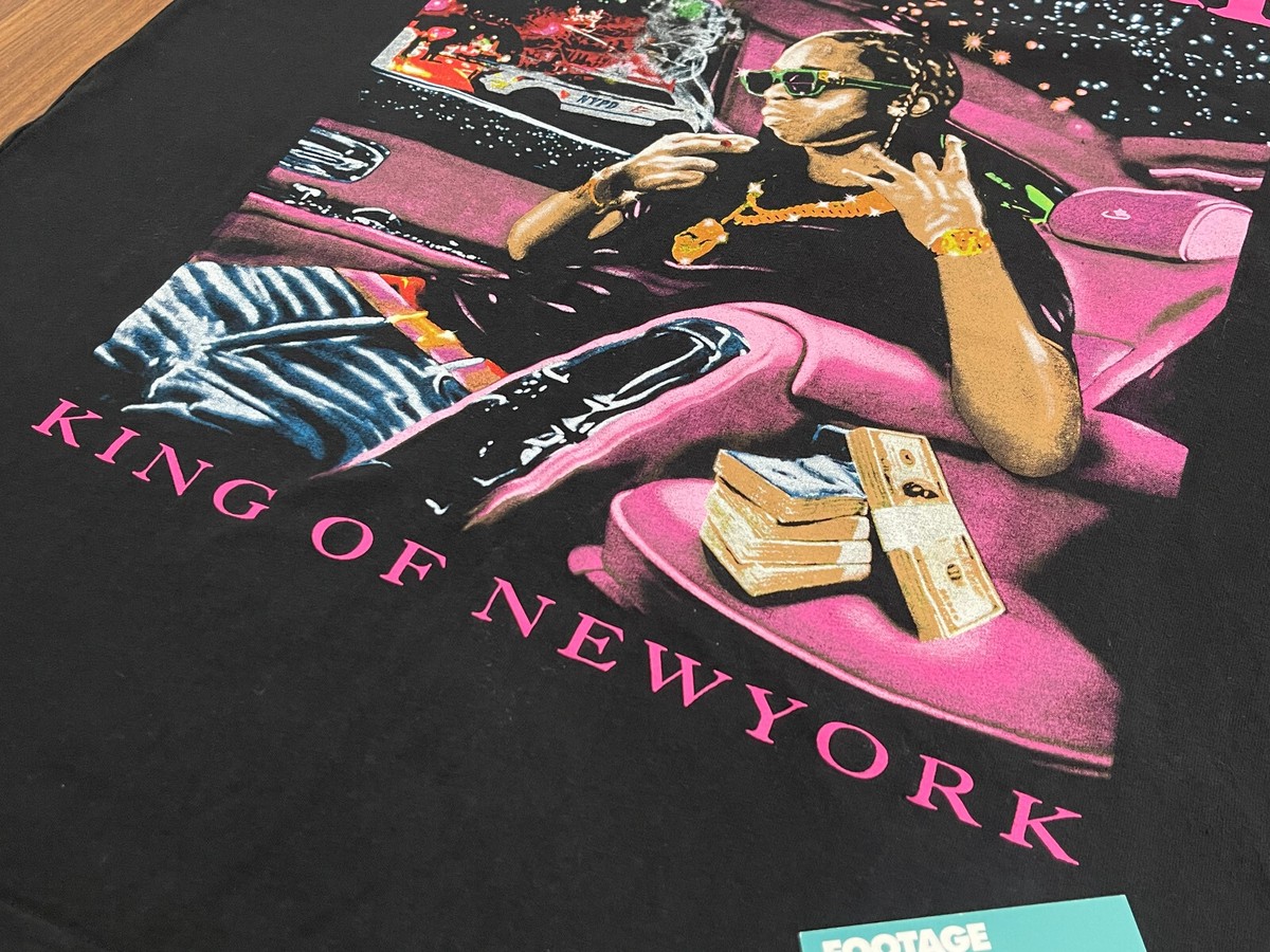 2021 VLONE x POP SMOKE KING OF NEW YORK NY T-SHIRT BLACK PINK BLUE