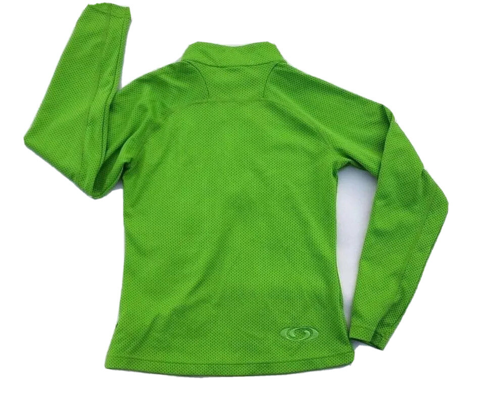 Salomon camicia donna maglia manica lunga piccola verde quarto zip