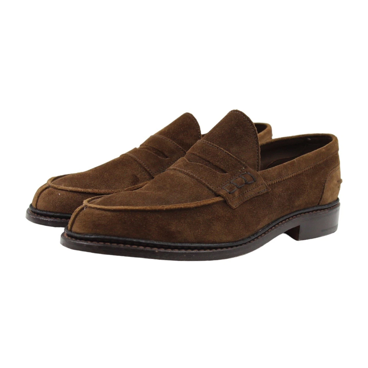 Trickers Adam Penny Loafers Mens UK 7.5 Coffee Brown Suede Dress