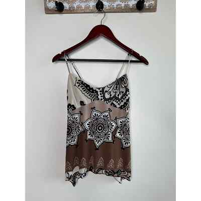 Vintage Y2K Herstory Floral Brown Flowy Fairy Tank Top Shirt | eBay