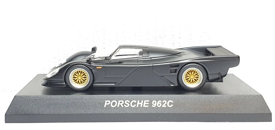 1/64 Kyosho PORSCHE 962C NEGRO MATE Le Mans modelo de coche fundido a presión Foto 2 de 3
