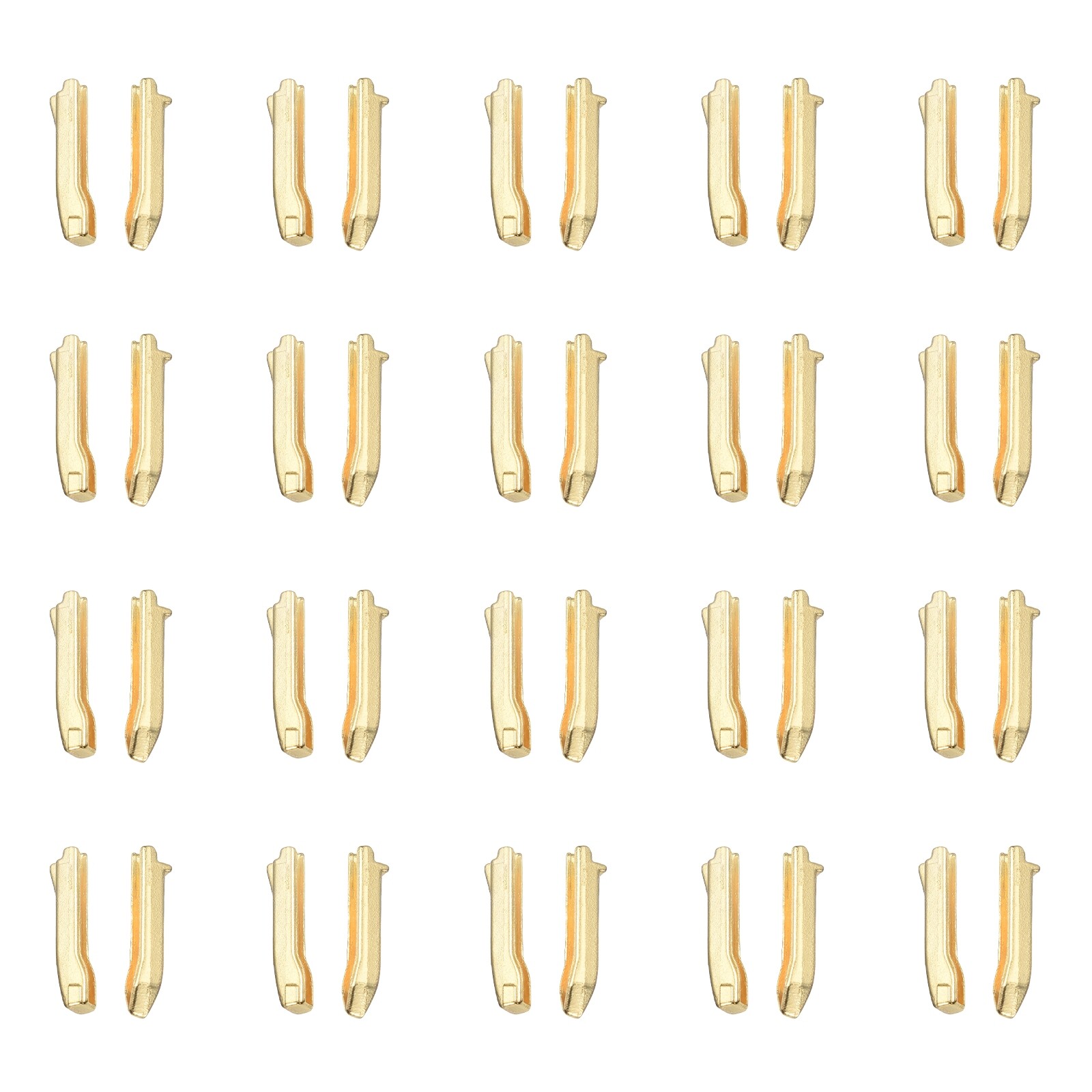 20 Sets Double Open Zipper Repair Latch Kits, #5 for Jacket Coat, Light Golden