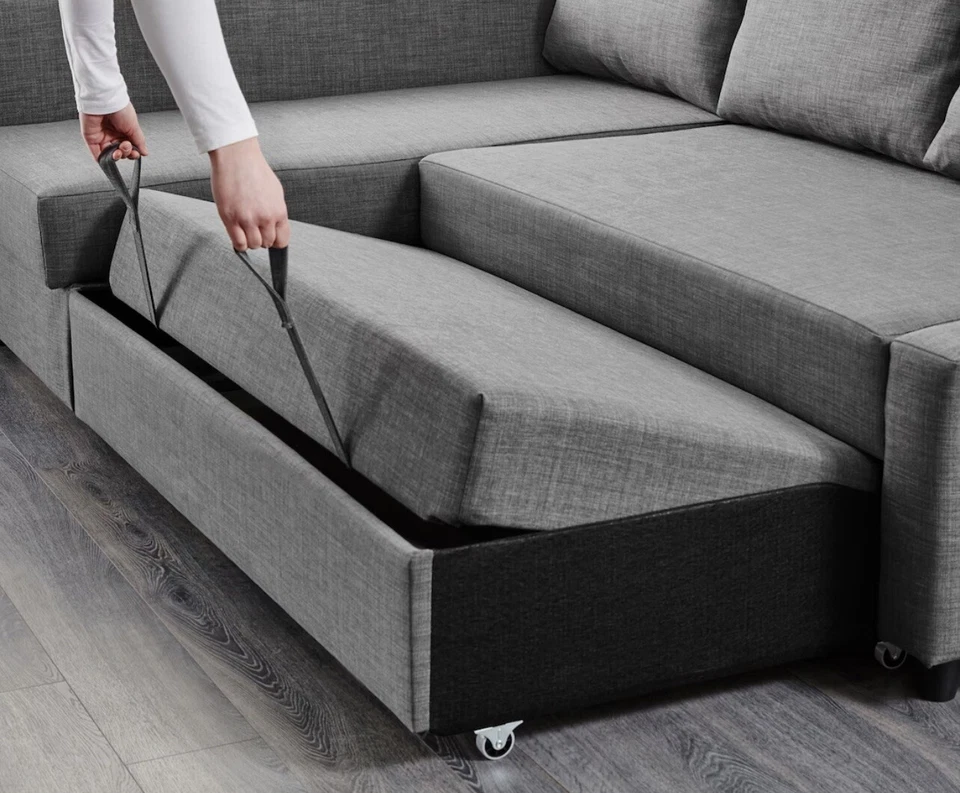 Sofá conversível seccional cinza escuro IKEA Frighten - Imagem 3 de 4