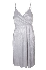 Guess Silver Foil Spaghetti Strap Sheath Dress 6