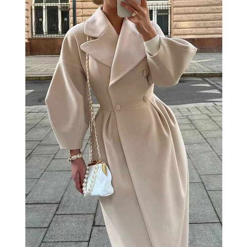 Mujeres Cárdigan de Lana Chaqueta Damas Fiesta Larga Maxi Manga Trench Coat - Imagen 10 de 49