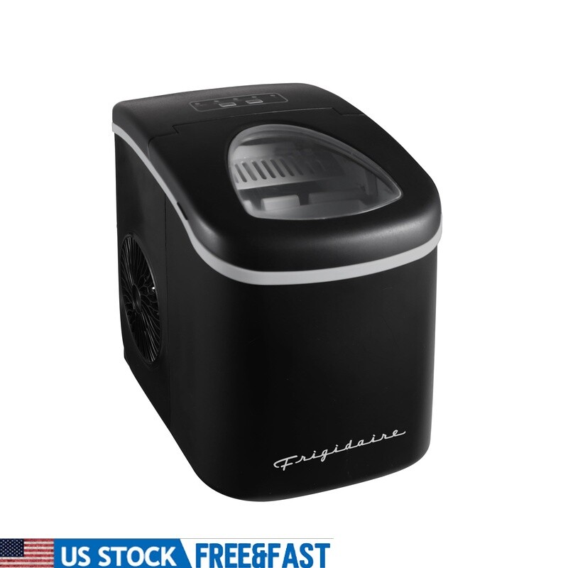 Retro Bullet Ice Maker 26 lbs Per Day with LED Display and Scoop for Countertop