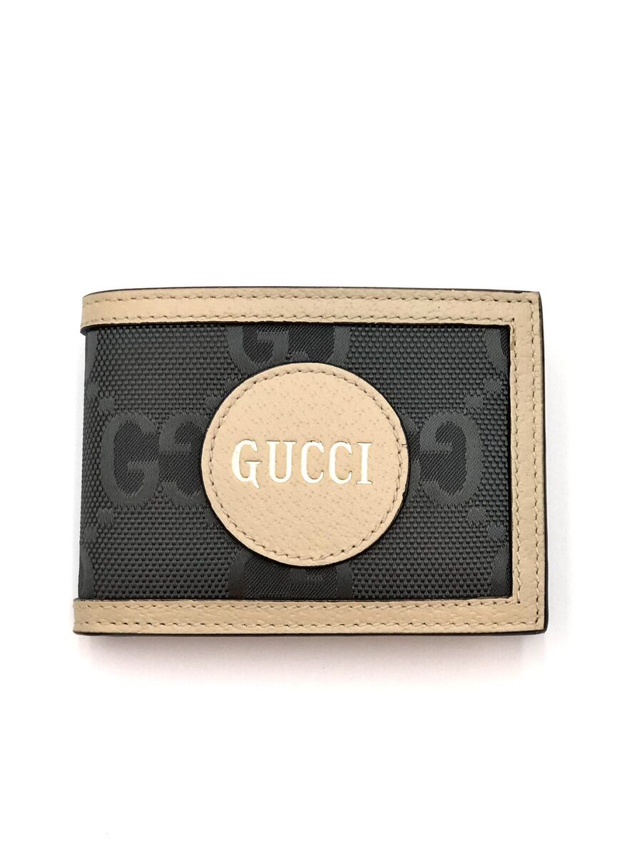 Gucci Off White Leather Logo Bifold Wallet Gucci