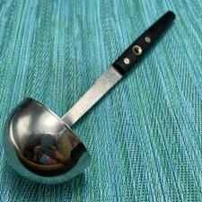 Vtg Flint Arrowhead Center Hole 9.5” Soup Ladle Server  USA Stainless Utensil