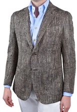 STILE LATINO blazer US 44 EU 54 silk cotton SPRING SUMMER collection herringbone