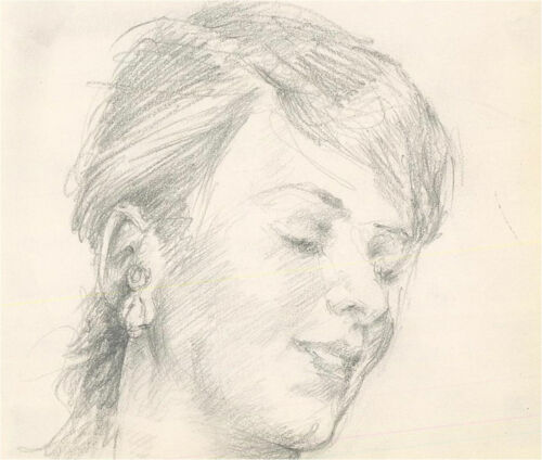 Franco Matania (1922-2006) - Five Graphite Drawings, Female Portraits
