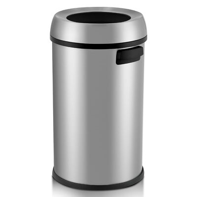 17 Gal/65L Open Top Trash Can Commercial Grade Heavy Duty Tall Commercial Trash