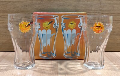 COCA COLA SODA SET OF TWO GLASSES SUMMER EDITION
