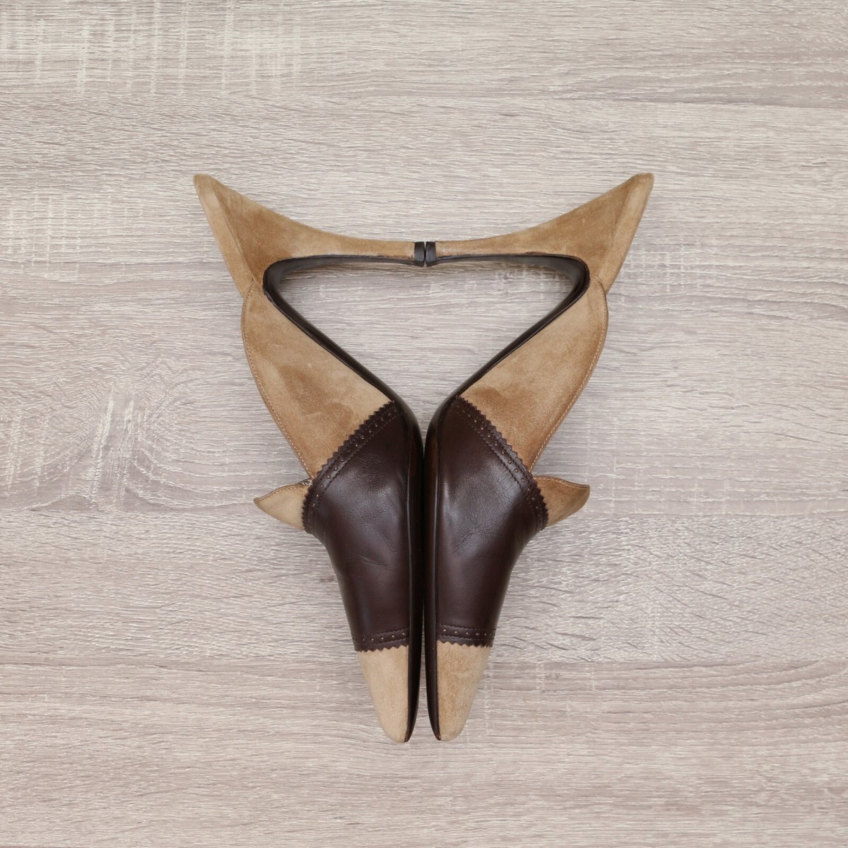 Salvatore Ferragamo Vintage Mules Heels Pumps Beige Brown Salvatore Ferragamo Vintage Mules Heels Pumps Beige Brown