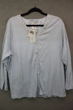 Earth Angels Women's Embroidered Pajama Top-Size Large-New w/Tags