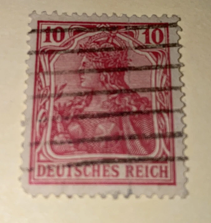 Rare 1921 Germany Stamp 10 Pf Deutsches Reich Red White Stamp Used Hinged - Image 2 of 4