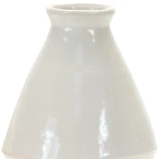 Set Of Two 6.25 Terracotta White Round Table vase