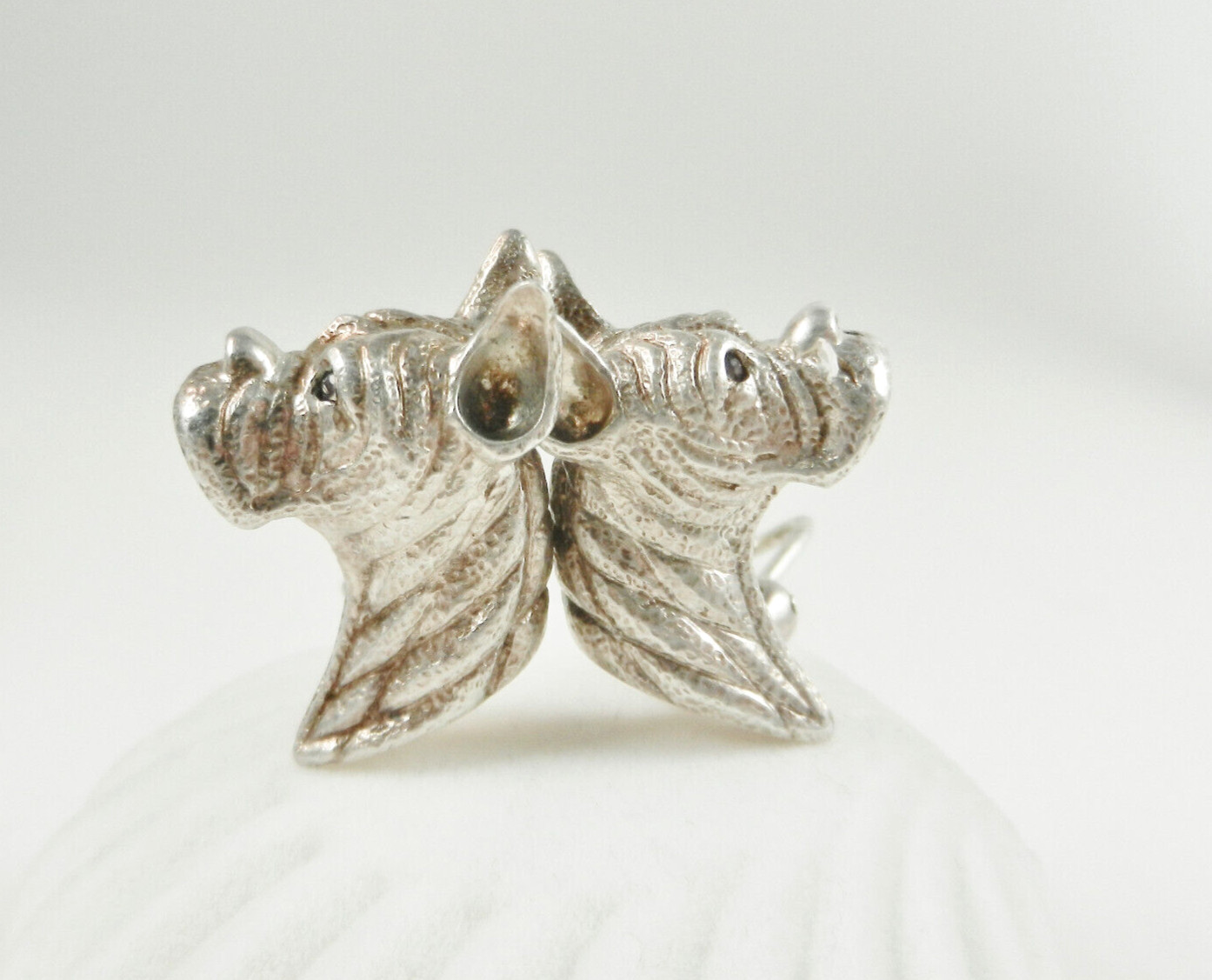 Vintage Solid Sterling Silver Boxer Earrings Amet… - image 4