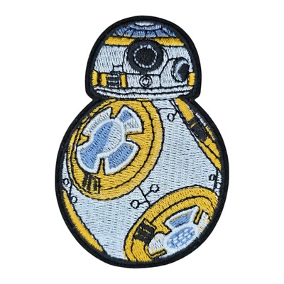 STAR WARS MOVIE BB8 DROID ROBOT CHARACTER GRAY SILVER GOLD IRON ON PATCH