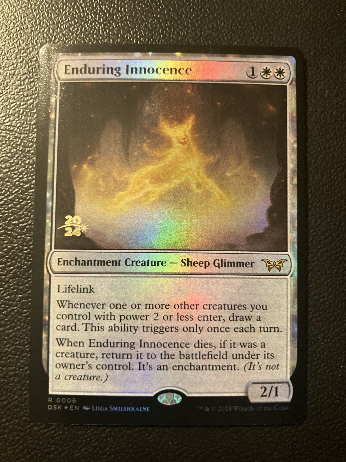FOIL Prerelease ENDURING INNOCENCE mtg NM Duskmourn Rare PROMO