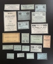 Ancien Vintage 20 Étiquettes Différentes Apothicaire Pharmacie Médecine Neuf L.3