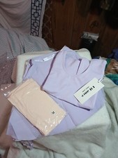 HiDancw Lavender Youth Medium Dance Set  Leotard Short Sleeve, Tights, And...