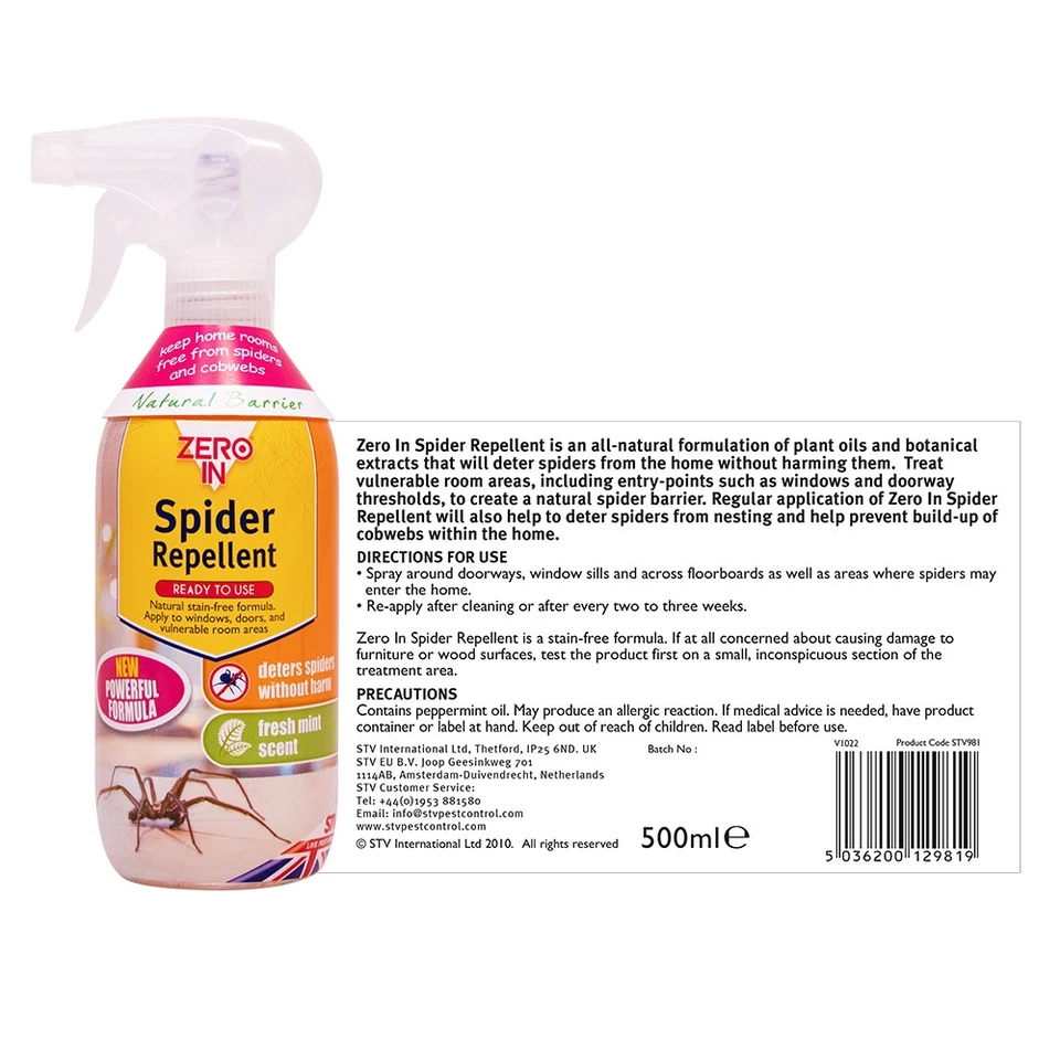 Zero In Spider Repellent Spray Ready To Use Insect Deterrent Fresh Mint 500ml - Image 3 of 4