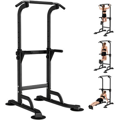 Power Tower Pull Up Bar Free Standing, 12 Level Adjustable Height Dip Station...