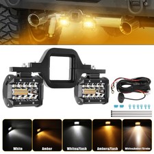 Trailer Hitch Backup Lights 3" Tow Hitch Mounting Bracket COMBO LED Work Light Pods Backup Reverse For Truck