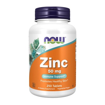 NOW Supplements, Zinc (Zinc Gluconate) 50 250 Count (Pack of 1), Off White