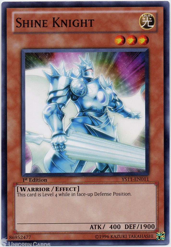 YS11-EN011 Shine Knight 1st Edition Mint YuGiOh Card